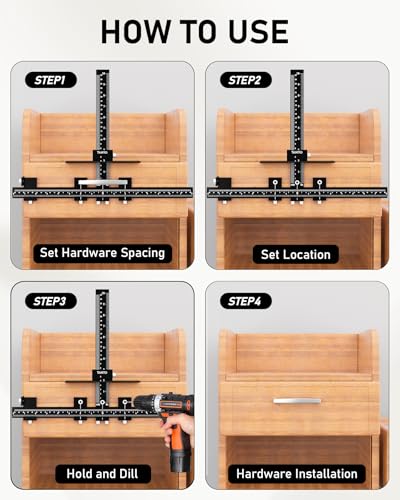 Precision Cabinet Hardware Jig for Woodworking – Adjustable & Durable - color: Black