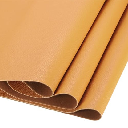 DMiotech 1 Pack 14 Inch x 53 Inch Faux Leather Sheet Furniture Cover Soft Grain Brown PU Leather Roll for Handmade DIY Craft Projects - color: Brown