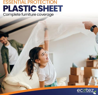20 Pack 12 x 9 ft Extra Large Plastic Drop Cloth for Painting - size: 20 Pack-Standard