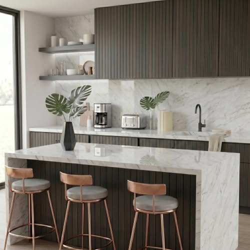 Extra-Thick Marble Contact Paper (High Gloss, Bianco White) 39.4" x 118.1" - color: Bianco White (High Gloss), size: 39.4" x 118.1"