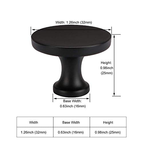 homdiy 10 Pack Matte Black Cabinet Knobs, Solid Round Drawer Knobs, Modern Kitchen Cabinet Hardware for Bedroom Dresser, Cupboard, Drawers - color: Black, size: 10 Pack