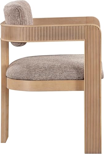 Meridian Furniture Sacha Linen Blend Dining Chair, Brown, Set of 2 - color: Brown