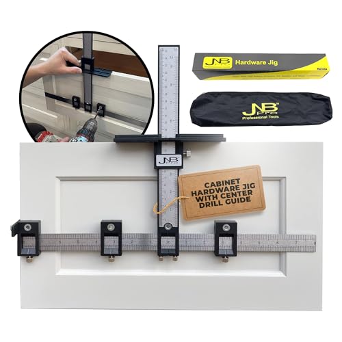 Cabinet Hardware Jig with Center Drill Guide, Hole Drilling for Drawer Handles and Pulls, Easy Install Tool - Full Aluminum Body with Free Carrying Case - style: ‎Metal/Plastic