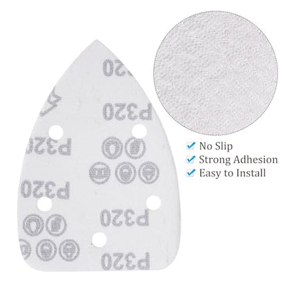 60pcs Mouse Sander Detail Sandpaper 320Grit 3.5"x5.5" Triangle - size: 320 grit