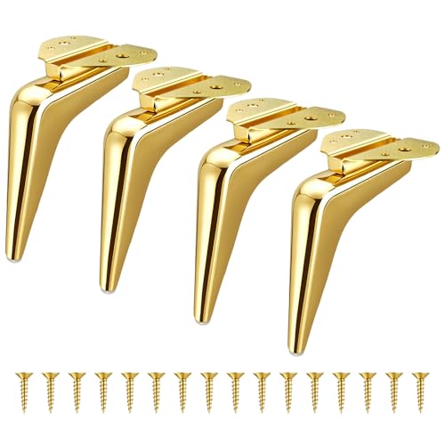 7 Inch Metal Furniture Legs,Sofa Couch Legs Set of 4,DIY Replacement for Dresser Cabinet Cupboard Ottoman (Brushed Gold) - color: Brushed Gold