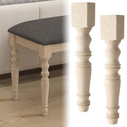 DoubleFill 2 Pcs Unfinished Kitchen Island Legs Wood Table Legs, Classic - color: Classic, size: 16" H X 2.6" W X 3.7" D