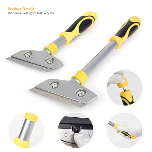 EHDIS Razor Blade Scraper,4 Inch Razor Blade Scraper Tool Tile Paint Scraper Floor Wall Paper Removal Smoothing Scraper for Wood,Window Glass Wallpaper Remover,Painting Stripping, Adhesive Removal
