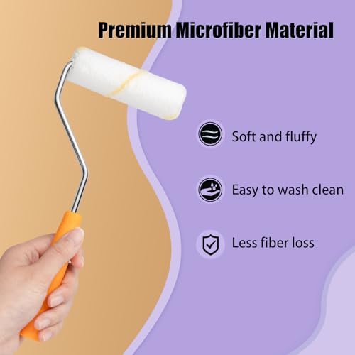 Mister Rui 24 Pieces 4-Inch Small Paint Roller Covers Microfiber Rollers