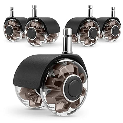 Omyoffice 2" Office Chair Wheels Set of 5, Brown Heavy Duty Chair Caster - color: Brown