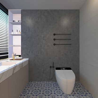 3yecao Grey Concrete Wallpaper Peel and Stick Gray Concrete Contact Paper - color: Light Blue Grey, size: 16" x 591"