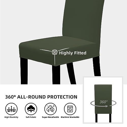 Easy-Going Dining Chair Covers Stretch Dining Room Chair Covers Set of 4, Parsons Chair Slipcovers for Dining Room, Ceremony, Banquet, Greyish Green - color: Greyish Green