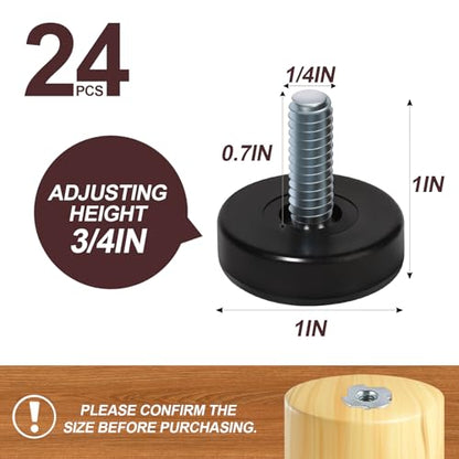 1/4'' Thread Furniture Feet Levelers,24PCS