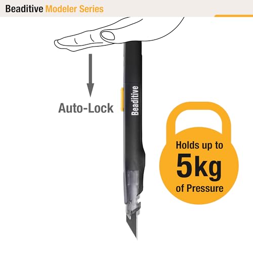Beaditive High Precision Detail Craft Knife with 10 Blades - 30 Degree Blade Utility Knife - Art, Craft, Model Making (1 Black Knife, 10 Black Blades) - style: 1 Black Knife, 10 Black Blades