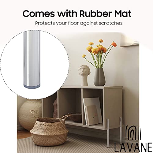 La Vane 7 inch Tapered Metal Legs, Side Mount, Mid-Century Modern,4PCS - color: Silver, size: 7 inch