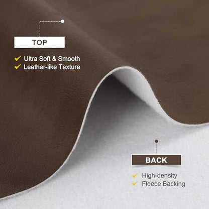 54" Marine Vinyl Upholstery Faux Leather Fabric by The Yard Waterproof - color: Coffee, size: Pre-cut 1 Yard 54"x36"