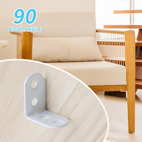 Coshar 20 Pcs Small Right Angle Bracket Corner Brace L Shape Shelf Bracket - size: 1.1"x1.1"x0.71"