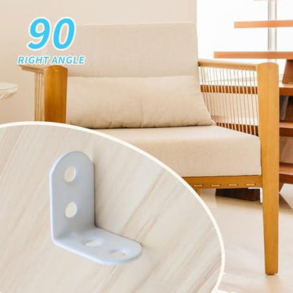 Coshar 20 Pcs Small Right Angle Bracket Corner Brace L Shape Shelf Bracket - size: 1.1"x1.1"x0.71"