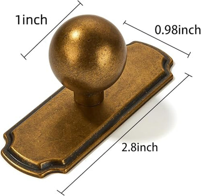 khtumeware 10-Pack Heavy Duty Solid Backplate for Cabinet Knobs Antique Brass Drawer Knobs with Backplate Suitable for Dresser and Kitchen Cabinet Hardware. - color: Antique Brass