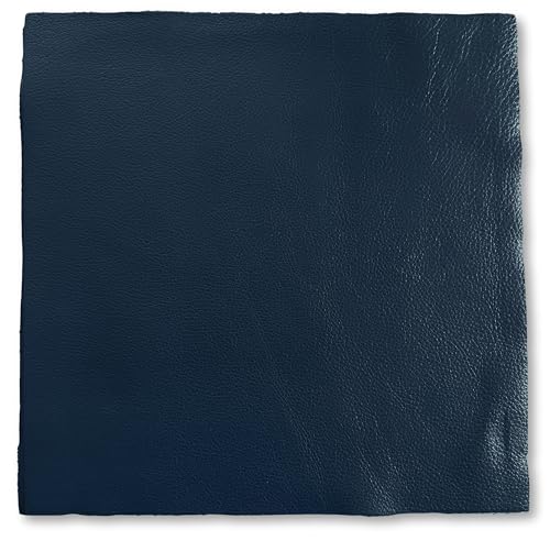 Natural Grain Cow Leathers: 12'' x 12'' Pre-Cut Leather Pieces (Navy, 1 Piece) - color: Navy, size: 1 Piece
