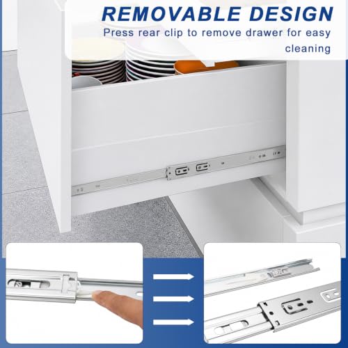 18 inch Soft Close Drawer Slides 6 Pairs (12 Pcs) Heavy Duty Cabinet Side Mount Drawer Slides 3-Fold Full Extension Ball Bearing 45 LB Capacity - size: 18 Inch