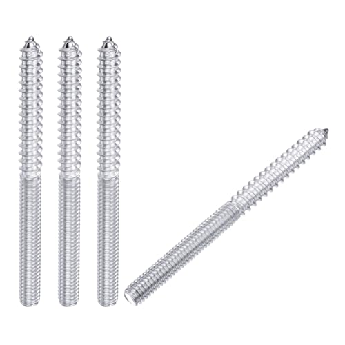 8pcs Hanger Bolts 5/16"-18x4 Silver Zinc Coated - color: White, size: 5/16"-18x4"