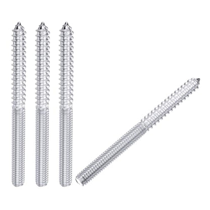8pcs Hanger Bolts 5/16"-18x4 Silver Zinc Coated - color: White, size: 5/16"-18x4"