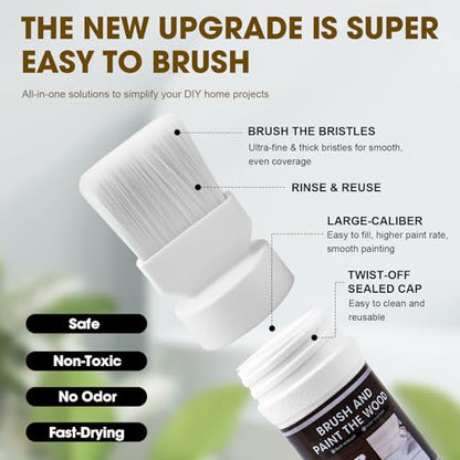 All-in-One White Wood Touch Up Paint, Multi Surface Touch Up Paint Pen, Refinishing for Door, Cabinets, Furniture, Metal - No Sanding, Fast-Drying, Water-Based Multi-Surface (6.35 Oz) - color: White