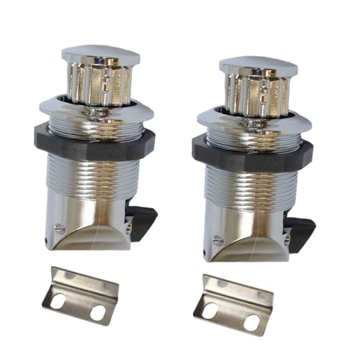 2Pcs Push Button Latch, Push to Close Latches for Perpendicular Door Configurations Latches - Push-to-Close Latches - Knob Stores Flush (Silver) - color: Silver
