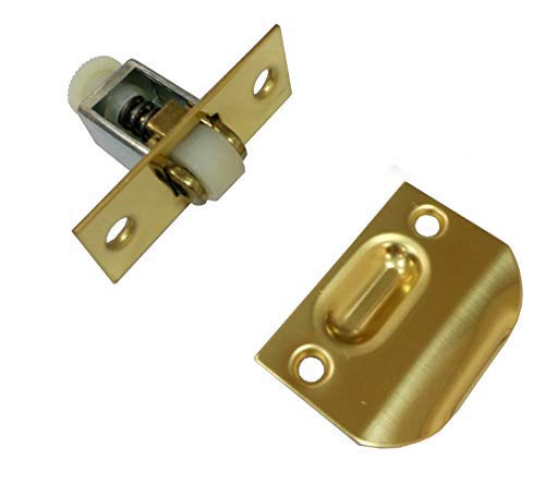 QCAA Solid Brass Roller Catch, Polish Brass, Made in Taiwan, 4 Pack - color: Polished Brass, size: 4pack