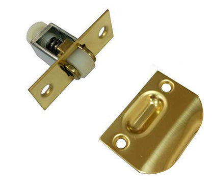 QCAA Solid Brass Roller Catch, Polish Brass, Made in Taiwan, 4 Pack - color: Polished Brass, size: 4pack