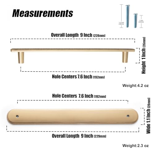 Goo-Ki 2 Packed Champagne Bronze Cabinet Pulls with Gear-Rimmed Oval Backplate- 7.6''(192mm) Hole Centers Zinc Alloy Drawer Pulls in Modern Style - color: Champagne Bronze, size: 7.6 inch (192 mm) Hole Centers, style: Pulls With Classic Gear-Rimmed Oval B