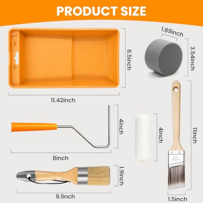 Mister Rui Paint Roller Kit with Sponge Applicators for All-in-One Paint