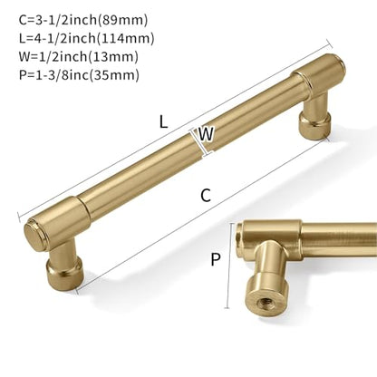 10 Pack 3.5 Inch Hole Center Champagne Bronze Cabinet Pulls Gold Drawer Pulls Kitchen Cabinet Hardware Champagne Brass Kitchen Handles for Cabinets Cupboard Handles Drawer Handles - color: Champagne Bronze, size: 3-1/2"(89mm) hole center