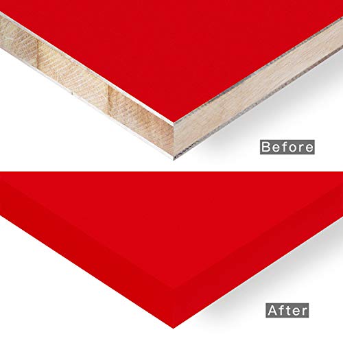 PVC Edge Banding, 1" x 25ft Non Glued Chrome Red Edge Banding for Table Cabinet Furniture Trim - color: Red, size: 1 Inch