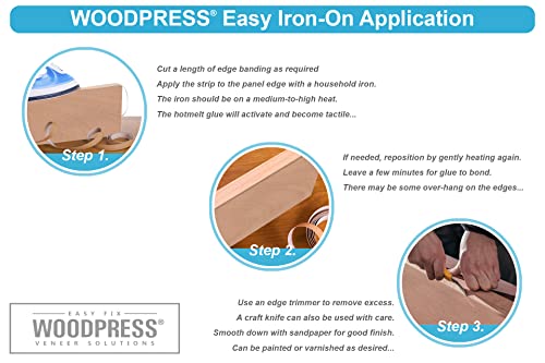 7/8 inch African Maple (Anegre) Wood Pre-Glued Veneer Edging Tape – 250 ft Trade Roll – Iron-On Wood Application