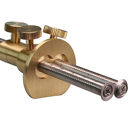 Double blade Wheel Marking Gauge Kit with 2 Extra Cutter Wheels and Screws, Small Anti Roll Brass Head, Metric Micro Adjuster Ruler, Woodworking Tools Scriber for Woodworking - color: W-dmg-1pc