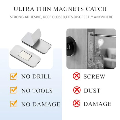 Magnetic Cabinet Catches 5 Pack Ultra Thin Adhesive Drawer Latches