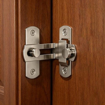 2 Set 4" 90 Degree Gate Latches | Stainless Steel Safety Door Lock for Barn Door, Silver - size: 90 Degree Silver - 4"