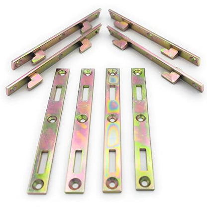 METAL MAGERY Bed Rail Fasteners 6" Set of 4 Bed Rail Brackets Heavy Duty Bed Frame Rail Hardware