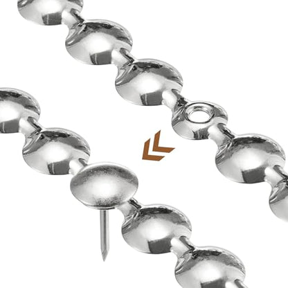 uxcell 3Pcs Upholstery Tacks Strips Nail Trims 1Meter 11mm Silver - color: Silver