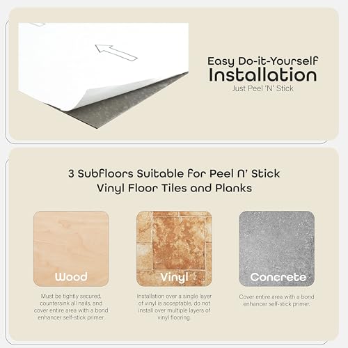 Nexus Self Adhesive 12-Inch Vinyl Floor Tiles, 20 Tiles, 12 x 12 in - color: Bianco Marble, style: Marble look