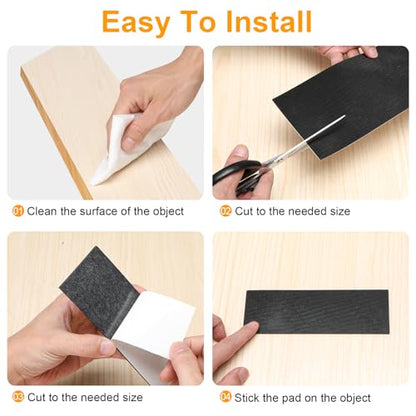 CHUNZEXI Non-Slip Furniture Pads, 40 Pack 1/2 x 3 Inch Sticky Rubber Strips - size: 1/2x3 inch 40 Rectangular