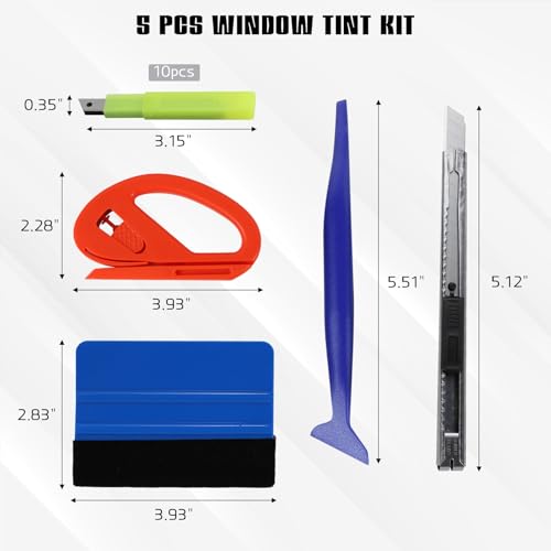 15PCS Window Tint Kit, Car Vinyl Wrap Application Tools, Auto Window Film Tinting Kit, Glass Protective Film Installation Set Includes Squeegees, Cutting Knife with Blades - size: 15PCS