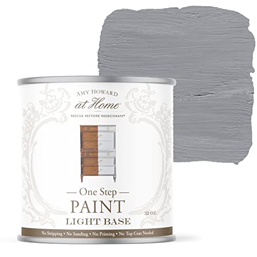 AMY HOWARD AT HOME Chalk-Based One Step Paint for Furniture, Cabinetry, Decor, Finish, and More | No Stripping, Sanding, or Priming | Light Base | 16 Ounce | Atelier - color: Atelier, size: 16 Fl Oz (Pack of 1)