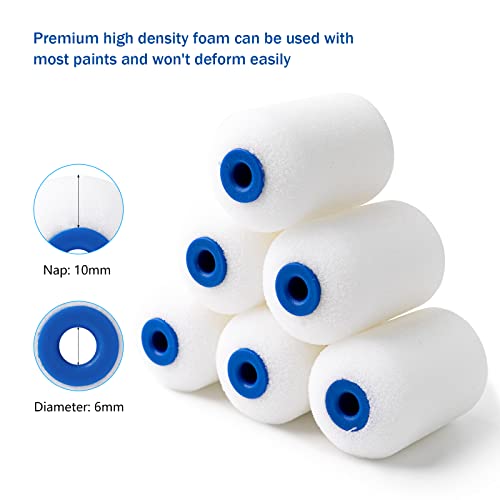2 Inch Foam Paint Roller Covers*20 pcs and Paint Roller Set(Paint Tray, Roller Frame, Roller Covers)