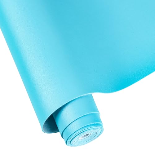 Faux Leather Sheets for Craft One Roll Smooth Surface Leather Fabric Sheets 12" x 53” (30cm x 135cm) Inch Earrings Bows Wallets DIY Projects (SkyBlue) - color: Skyblue