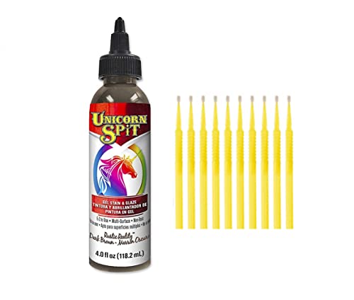 Unicorn SPiT Gel Stain and Glaze in One - Rustic Reality 4 oz. Bottle Detail Sticks - color: Rustic Reality, size: 4oz