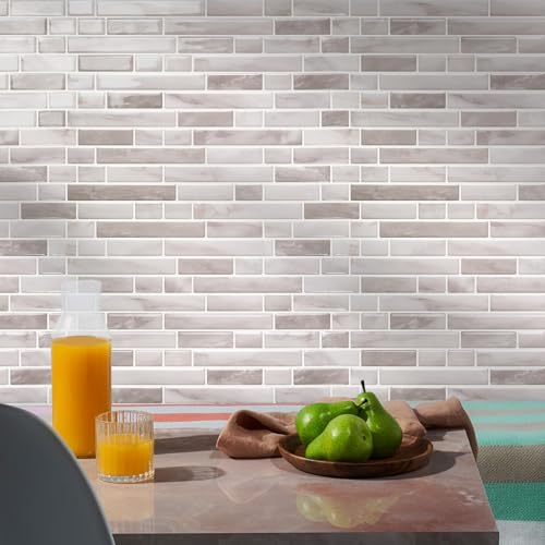 STICKGOO Thicker Peel and Stick Backsplash Tile for Kitchen and Bathroom - color: Warm Greige