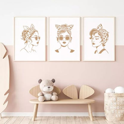 FINGERINSPIRE 4PCS Women Stencils 8.3x11.7inch with a Brush Bow Head Scarves Lady Stencils A4 Size Reusable Drawing Templates for Wall Wood Fabric Furniture Decor Art Painting - style: Women