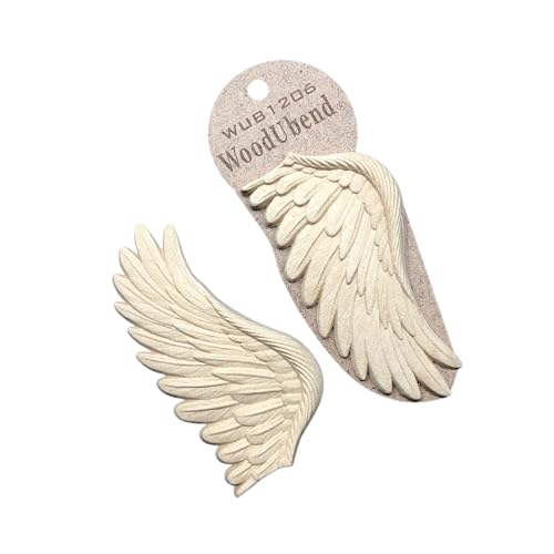 WoodUbend WUB1206 Wings Heat Bendable & Flexible Wood Appliques 12x6cm - DIY Craft, Furniture & Home Decor - Easy to Apply & Paint - Versatile, Reusable & Durable Decorative Decals - size: WUB1206
